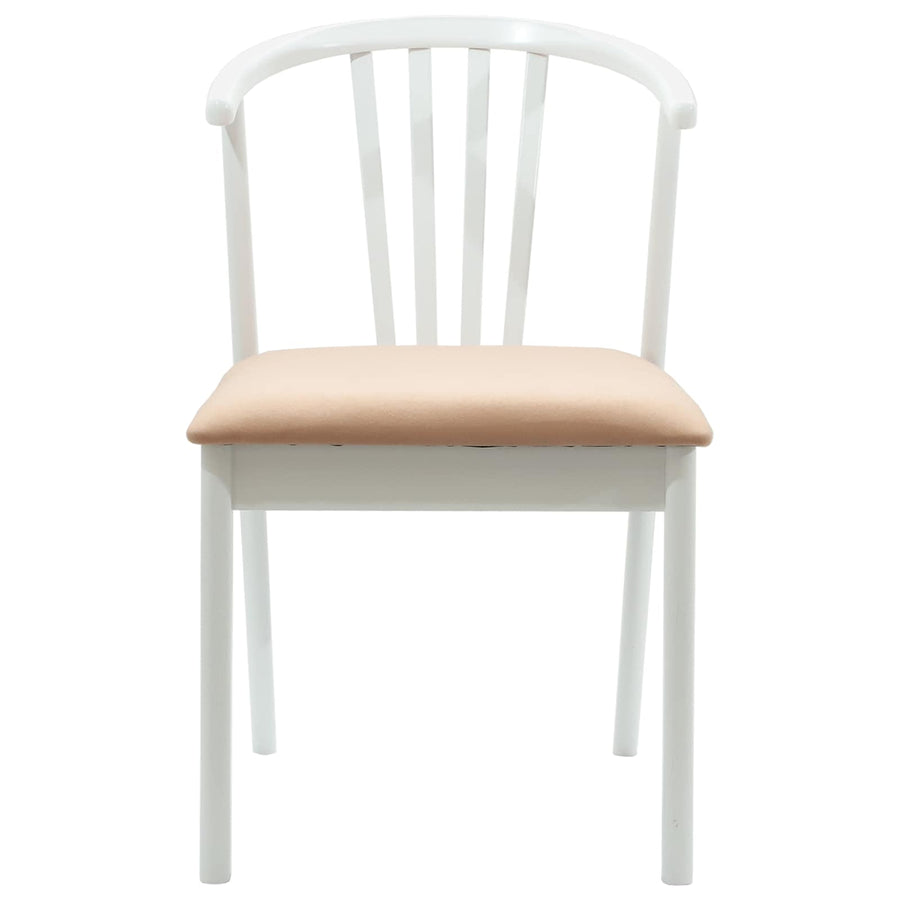 Eetkamerstoel 2 Pcs Massief Rubberhout Wit en bruin