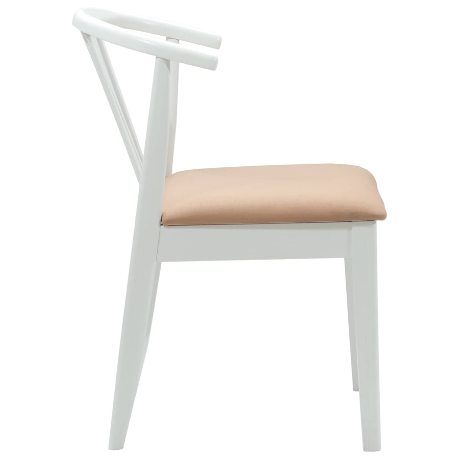Eetkamerstoel 2 Pcs Massief Rubberhout Wit en bruin