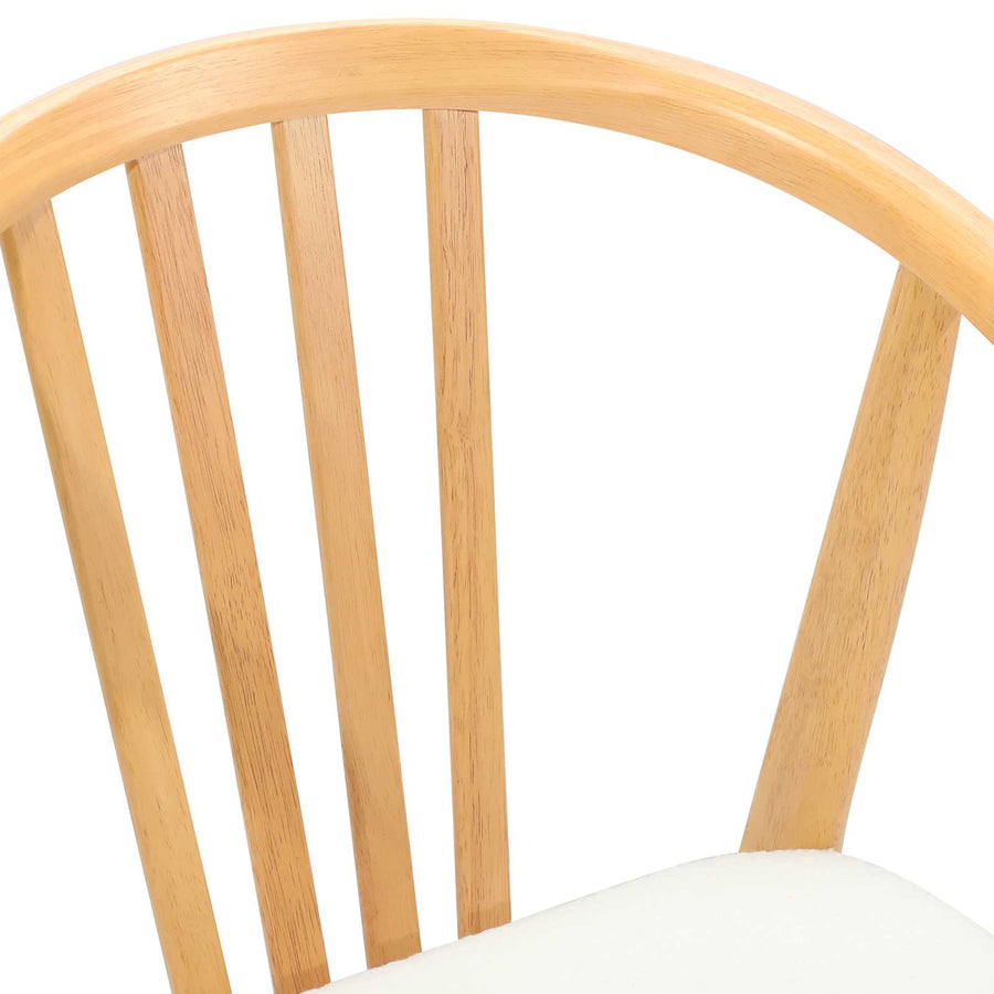 Eetkamerstoel 2 Pcs Massief Rubberhout Natuurlijk en wit
