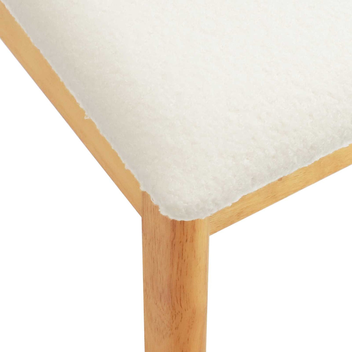 Eetkamerstoel 2 Pcs Massief Rubberhout Natuurlijk en wit