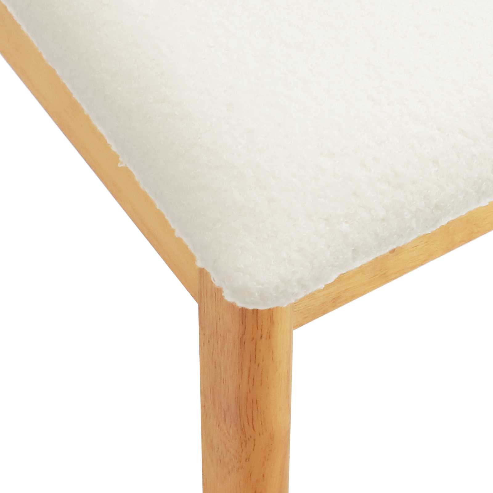 Eetkamerstoel 2 Pcs Massief Rubberhout Natuurlijk en wit