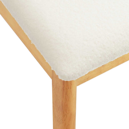 Eetkamerstoel 2 Pcs Massief Rubberhout Natuurlijk en wit