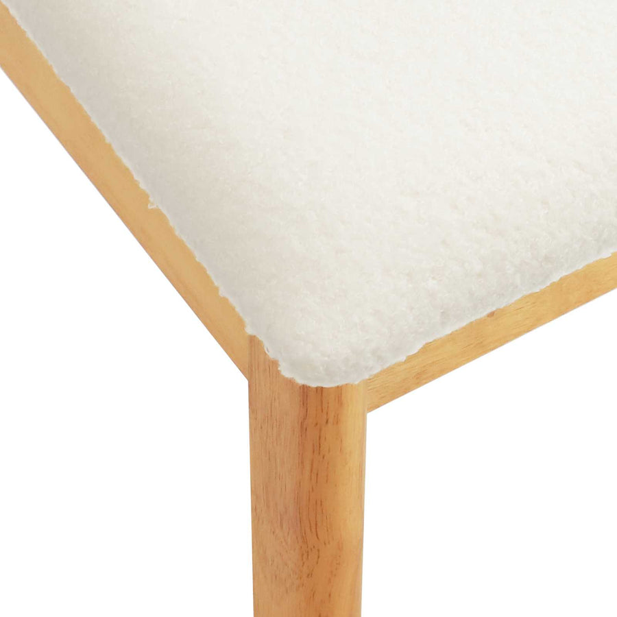 Eetkamerstoel 2 Pcs Massief Rubberhout Natuurlijk en wit