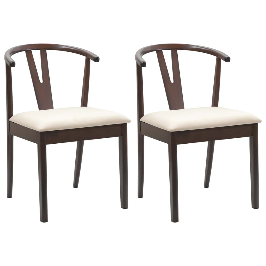 Eetkamerstoel 2 Pcs Massief Rubberhout Lichtbruin en licht