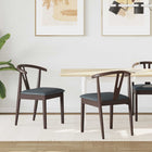Dining Chairs 2 pcs Light Brown and Black Solid Rubberwood
