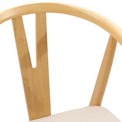 Eetkamerstoel 2 Pcs Massief Rubberhout Natuurlijk en licht