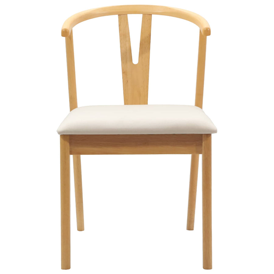 Eetkamerstoel 2 Pcs Massief Rubberhout Natuurlijk en licht