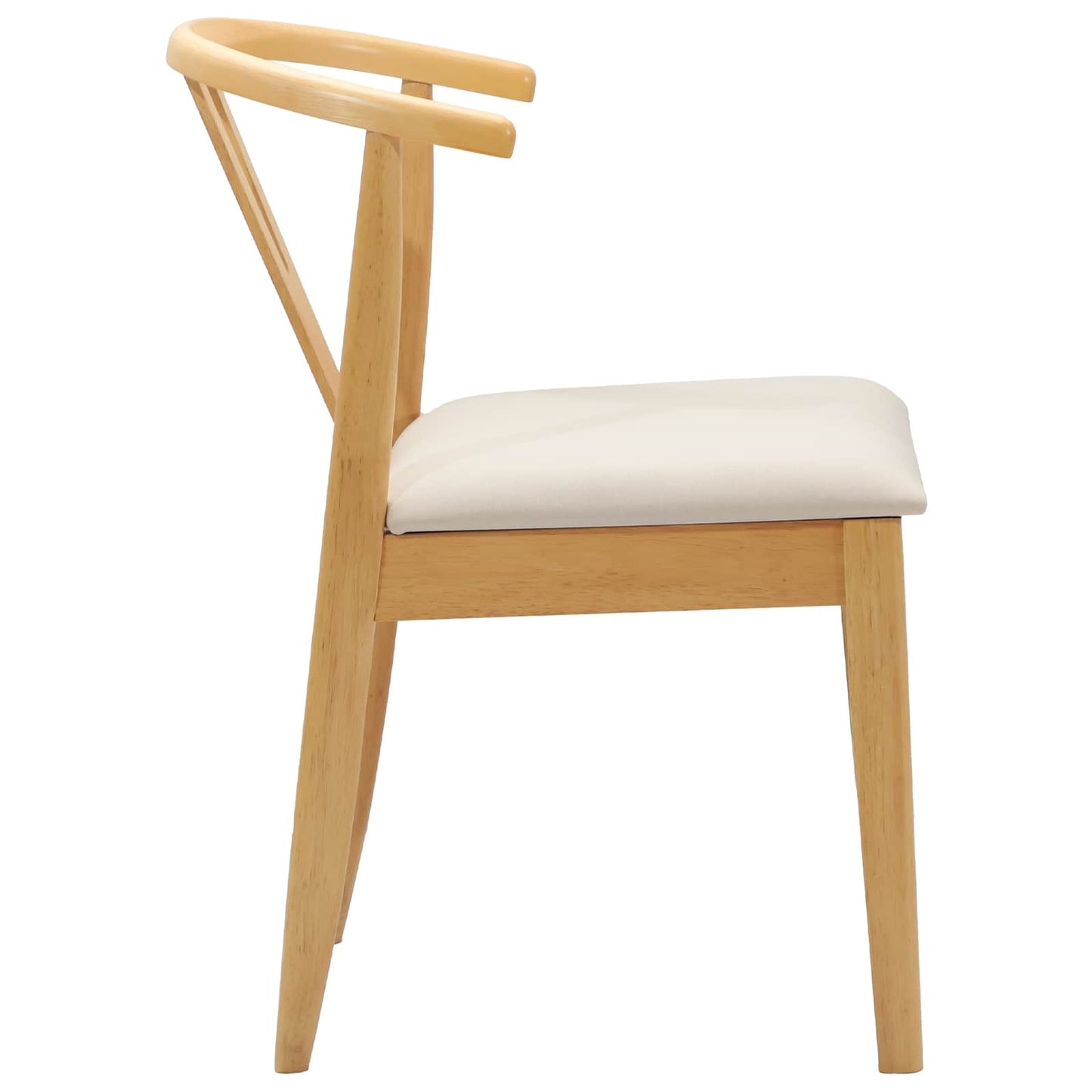 Eetkamerstoel 2 Pcs Massief Rubberhout Natuurlijk en licht