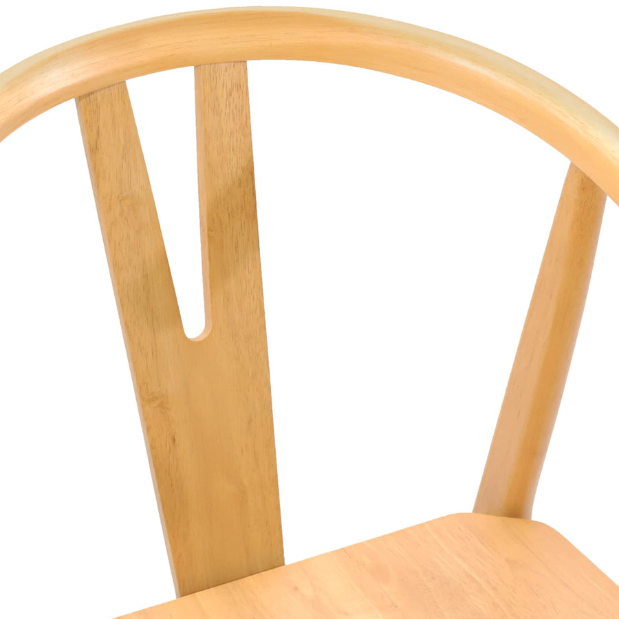 Eetkamerstoel 2 Pcs Massief Rubberhout Naturel
