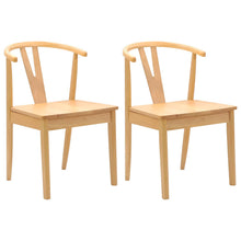 Eetkamerstoel 2 Pcs Massief Rubberhout Naturel
