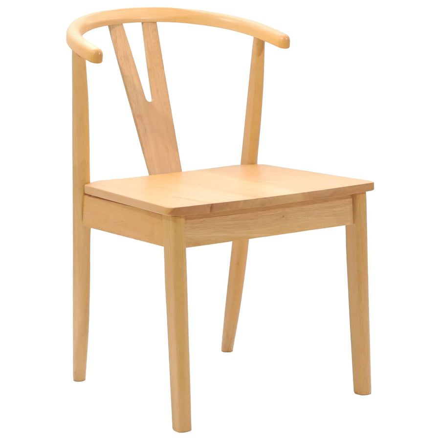 Eetkamerstoel 2 Pcs Massief Rubberhout Naturel