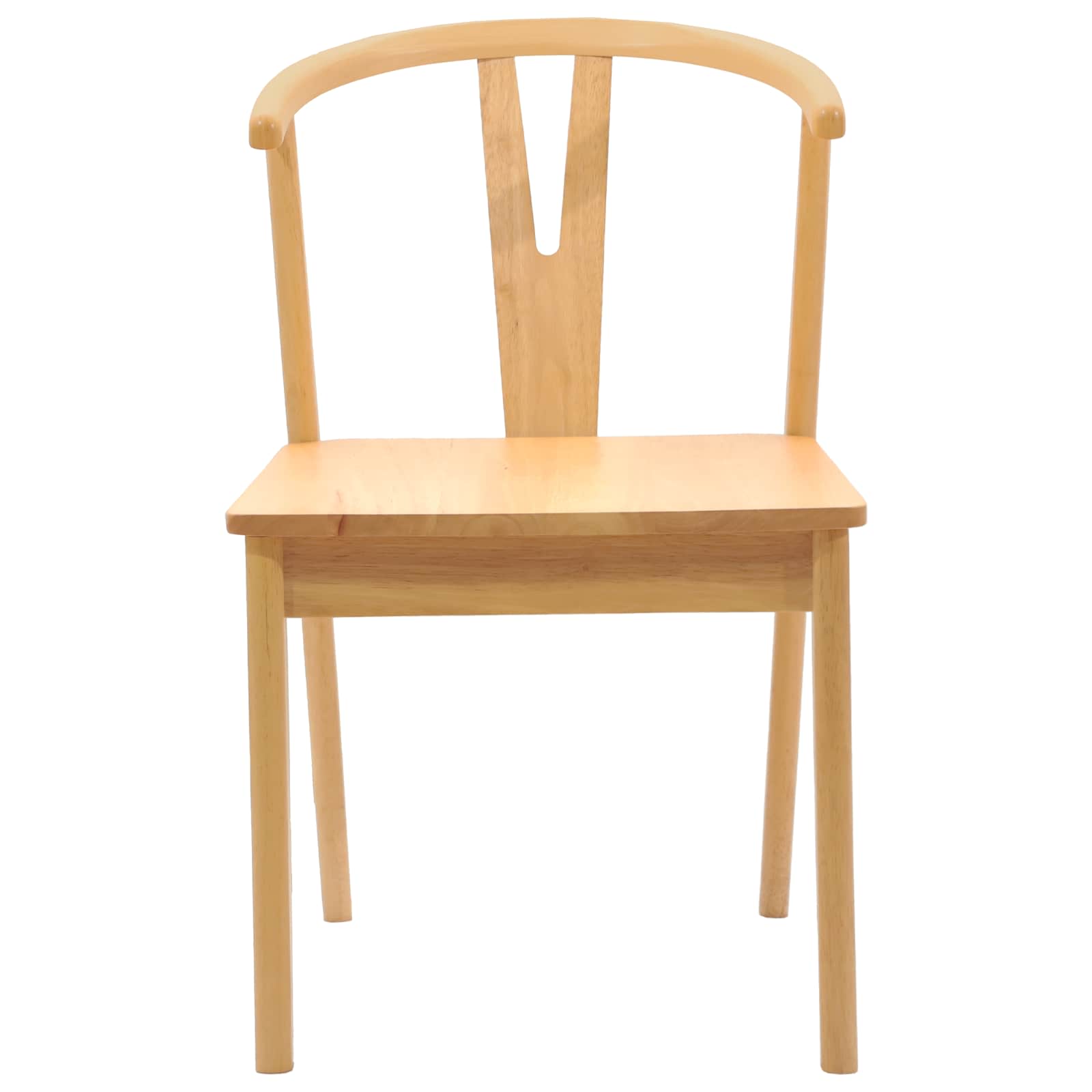 Eetkamerstoel 2 Pcs Massief Rubberhout Naturel