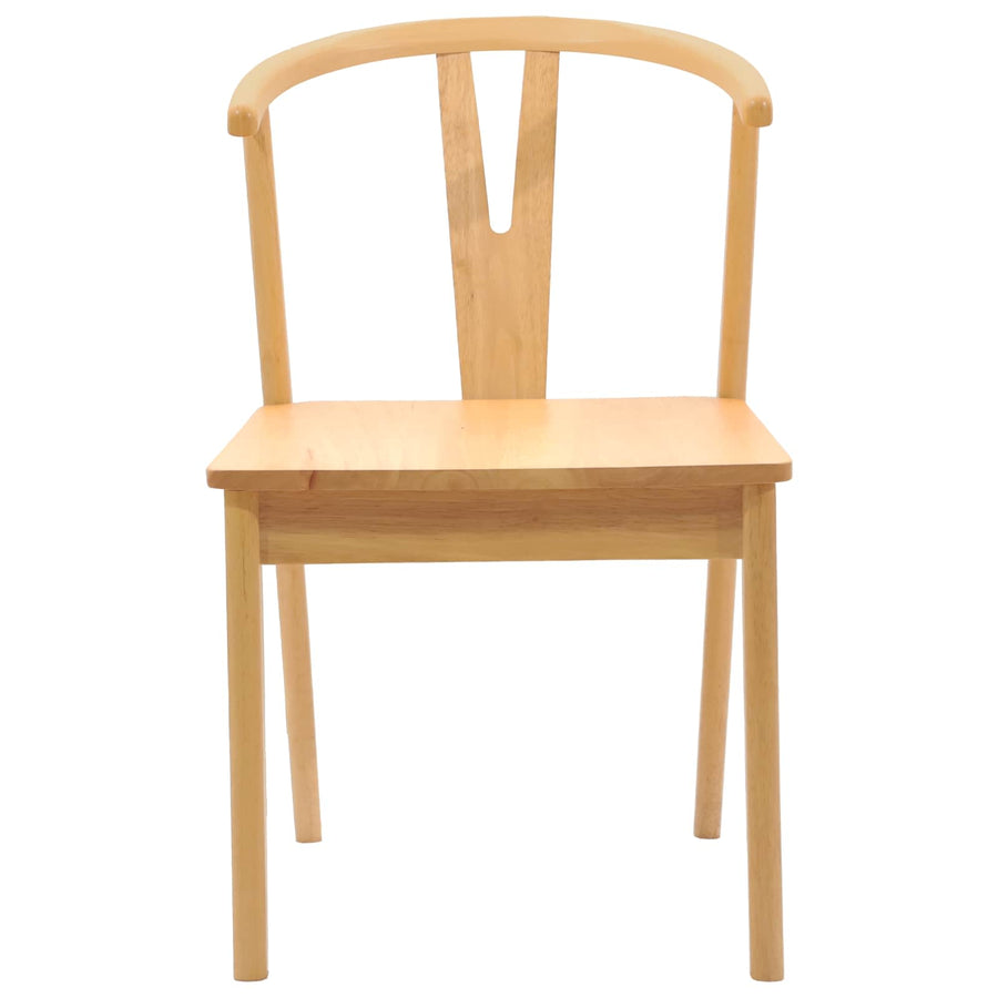 Eetkamerstoel 2 Pcs Massief Rubberhout Naturel