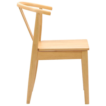 Eetkamerstoel 2 Pcs Massief Rubberhout Naturel