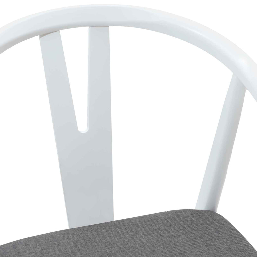Eetkamerstoel 2 Pcs Massief Rubberhout Wit en grijs