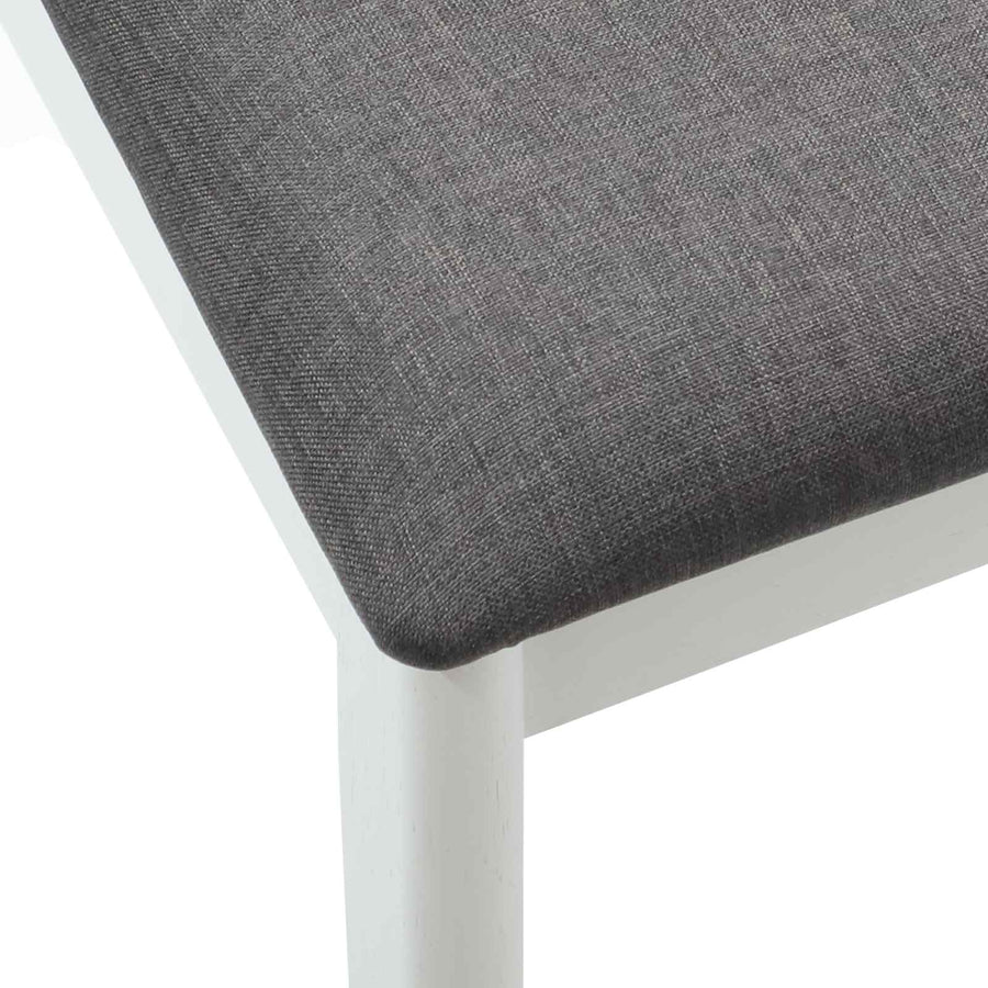 Eetkamerstoel 2 Pcs Massief Rubberhout Wit en grijs