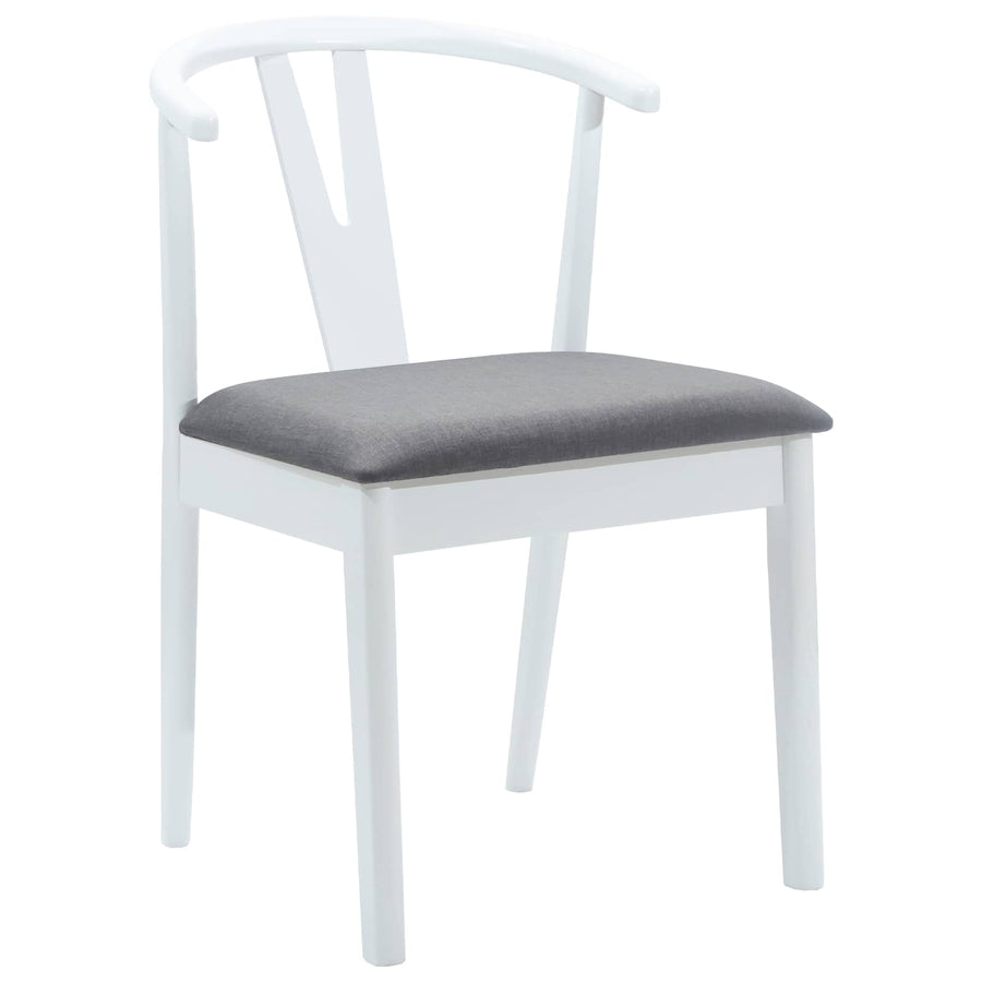 Eetkamerstoel 2 Pcs Massief Rubberhout Wit en grijs