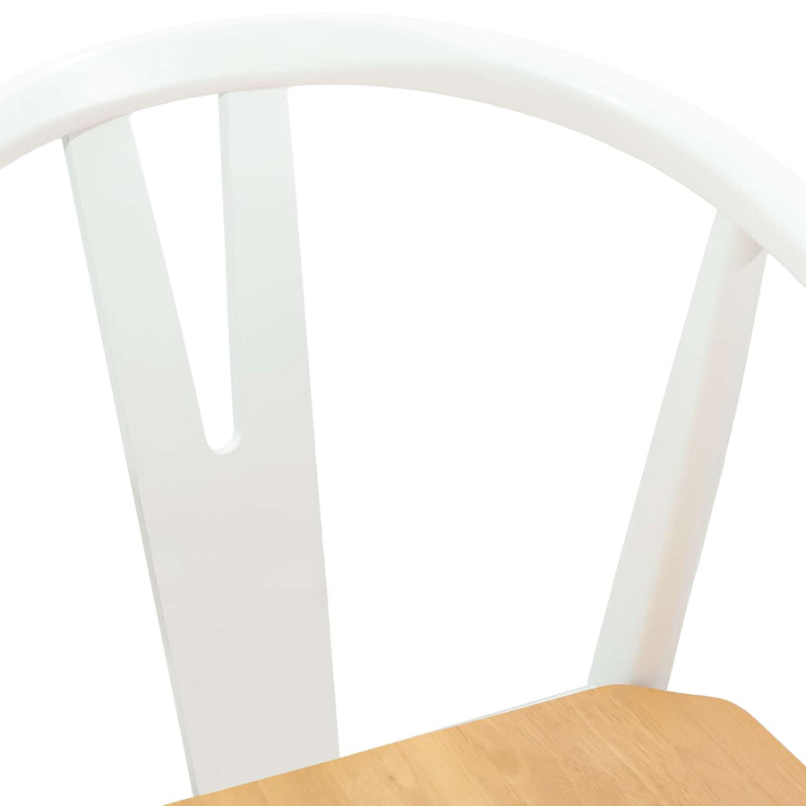 Eetkamerstoel 2 Pcs En Natuurlijk Massief Rubberhout wit en naturel
