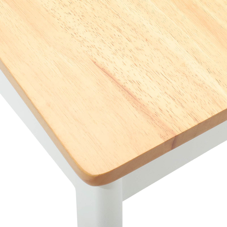 Eetkamerstoel 2 Pcs En Natuurlijk Massief Rubberhout wit en naturel