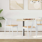 Dining Chair 2 pcs White and Natural Solid Rubberwood