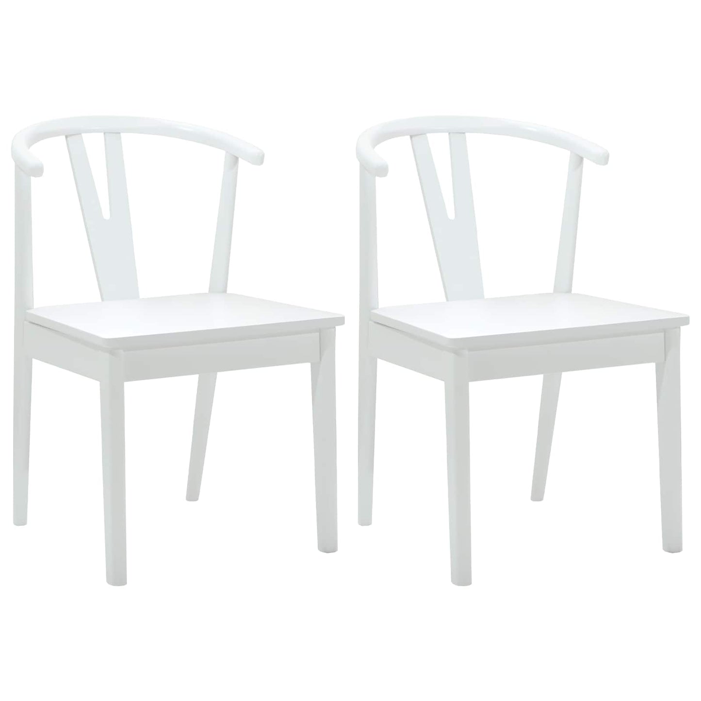 Eetkamerstoel 2 Pcs En Massief Rubberhout Wit