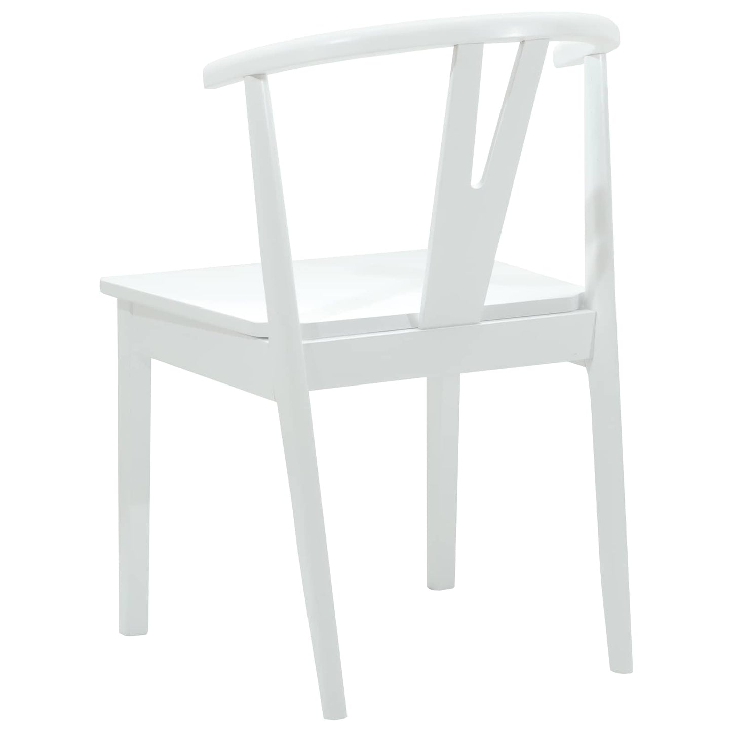 Eetkamerstoel 2 Pcs En Massief Rubberhout Wit