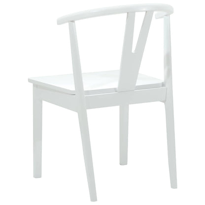 Eetkamerstoel 2 Pcs En Massief Rubberhout Wit