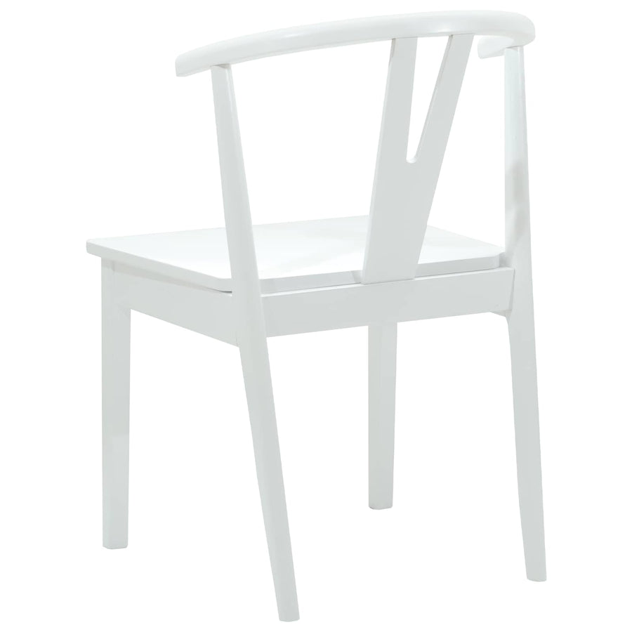 Eetkamerstoel 2 Pcs En Massief Rubberhout Wit