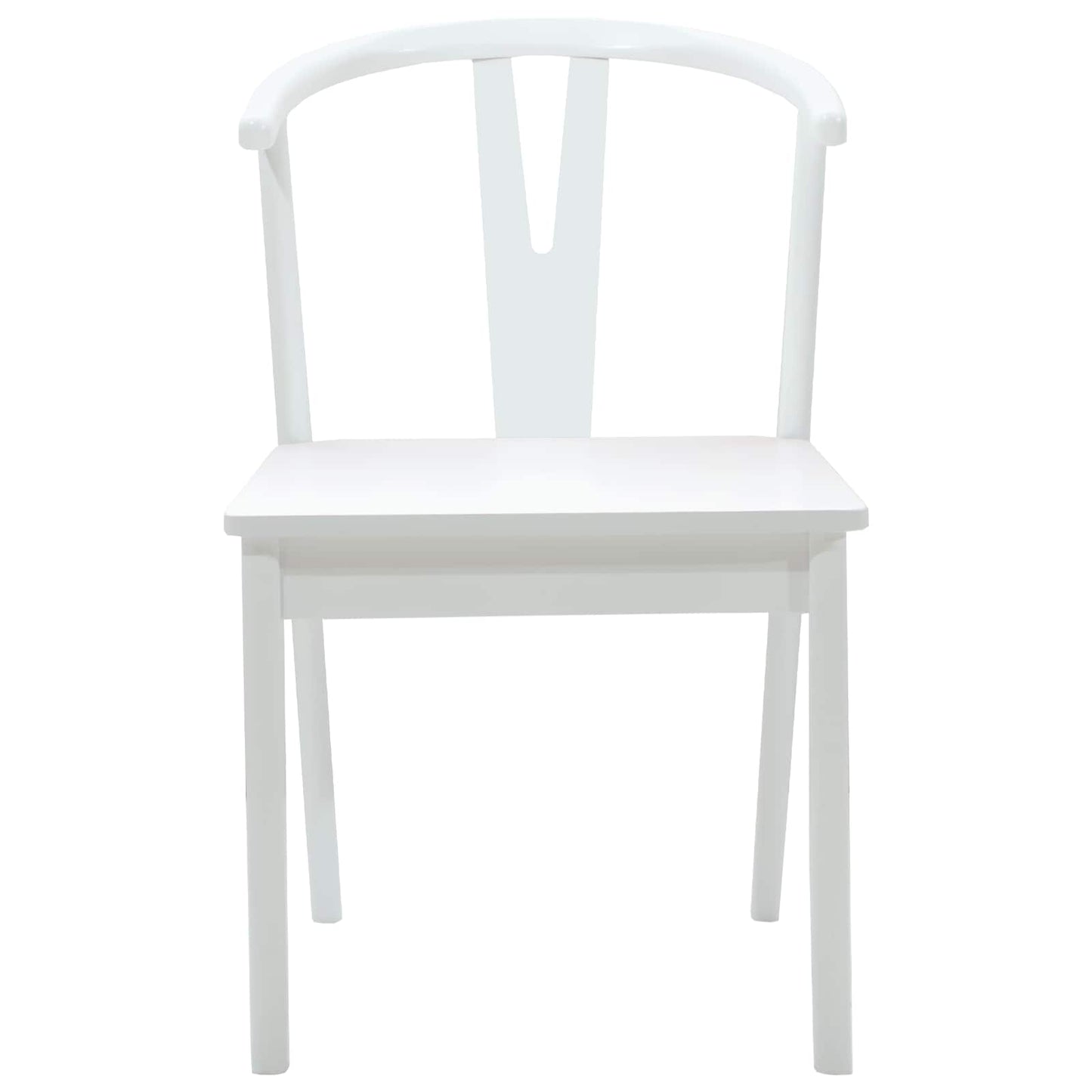 Eetkamerstoel 2 Pcs En Massief Rubberhout Wit