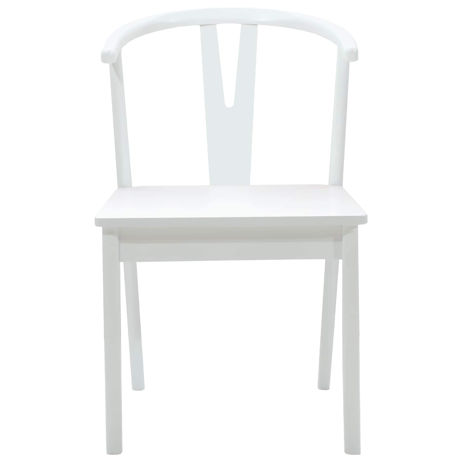 Eetkamerstoel 2 Pcs En Massief Rubberhout Wit