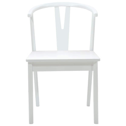 Eetkamerstoel 2 Pcs En Massief Rubberhout Wit