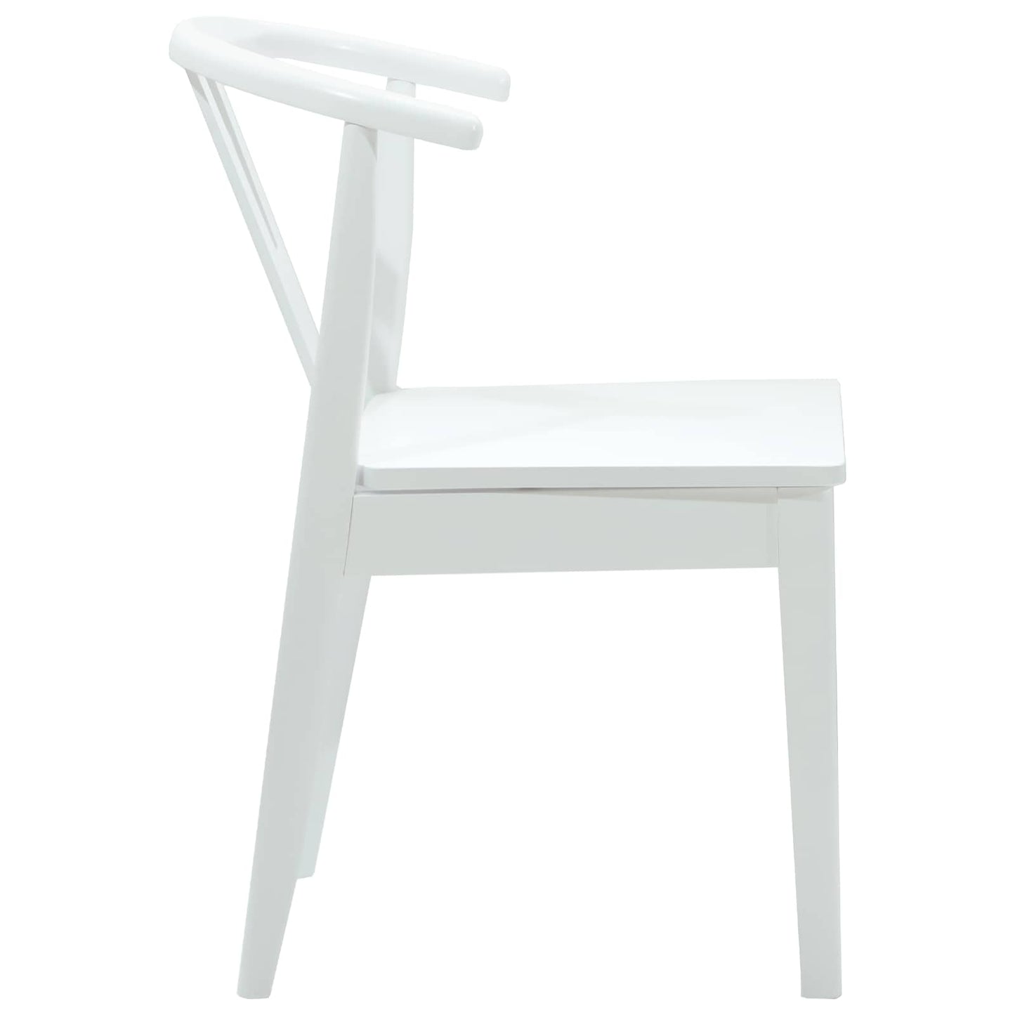 Eetkamerstoel 2 Pcs En Massief Rubberhout Wit