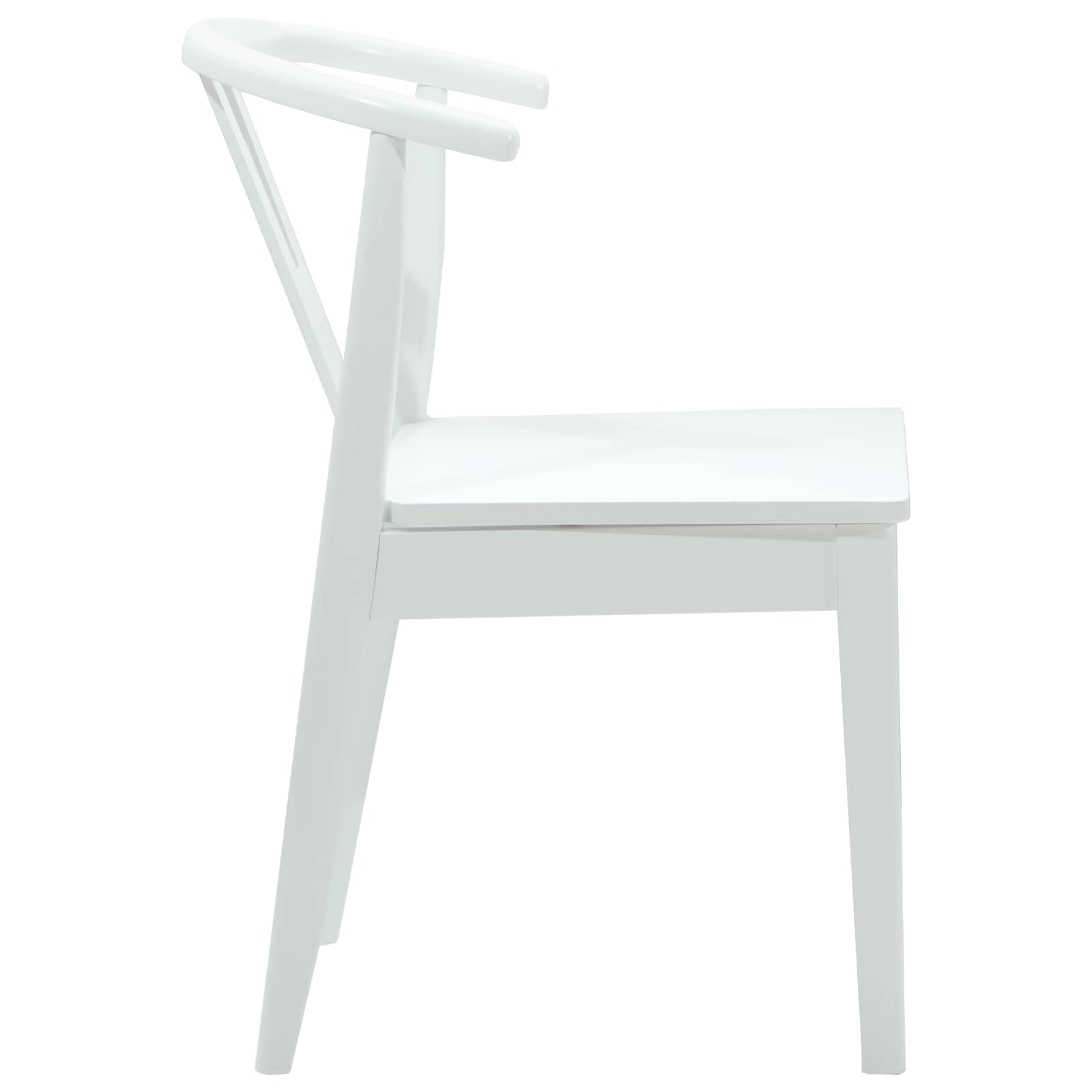 Eetkamerstoel 2 Pcs En Massief Rubberhout Wit