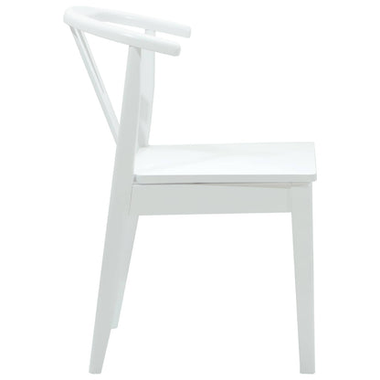 Eetkamerstoel 2 Pcs En Massief Rubberhout Wit
