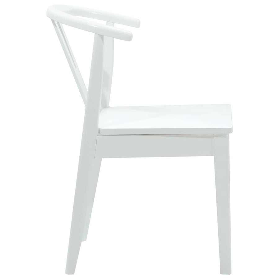Eetkamerstoel 2 Pcs En Massief Rubberhout Wit