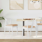 Dining Chairs 2 pcs White and Brown Solid Rubberwood