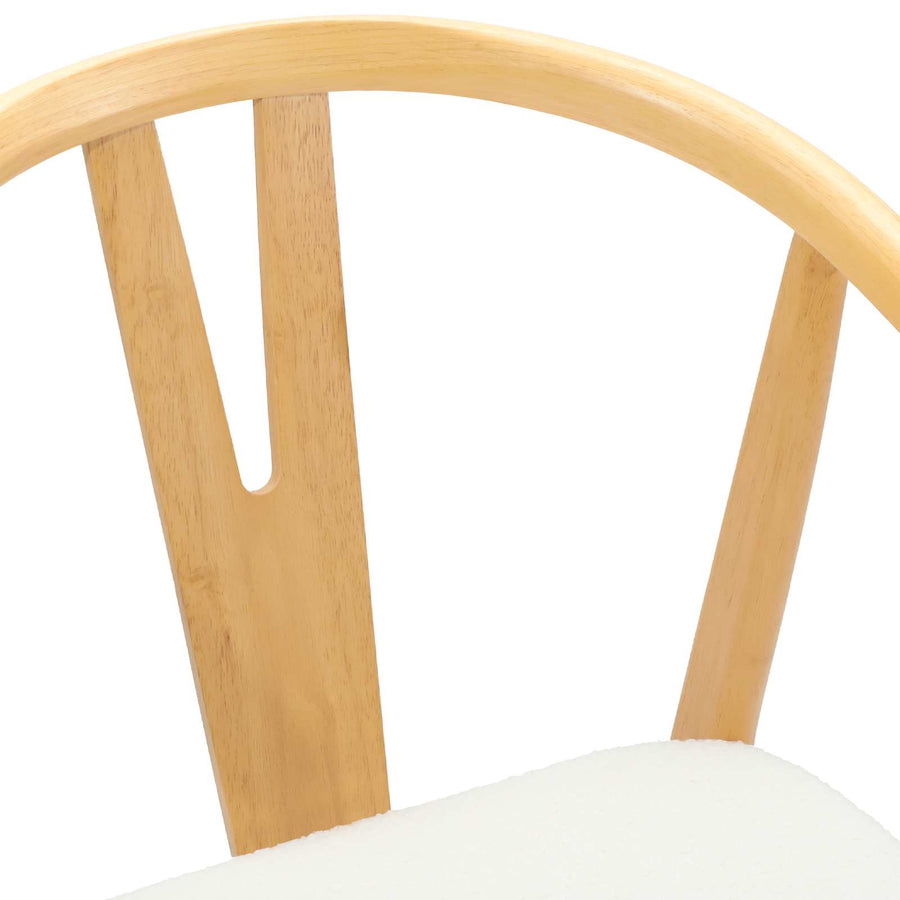 Eetkamerstoel 2 Pcs En Licht Massief Rubberhout Natuurlijk en wit