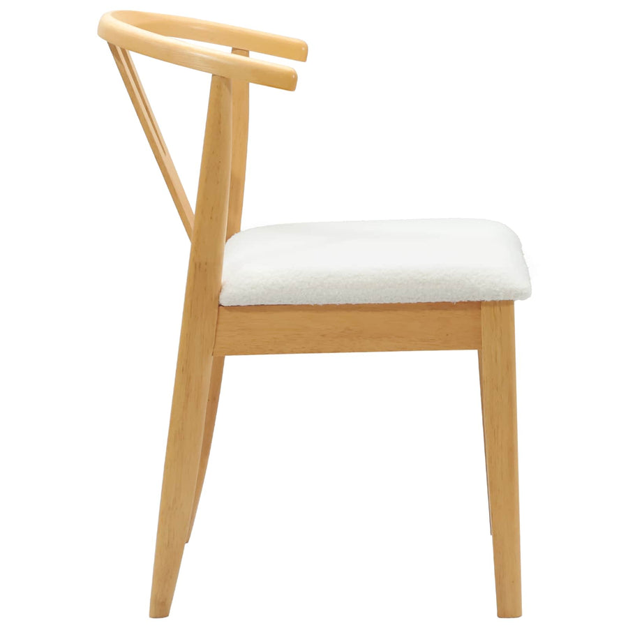 Eetkamerstoel 2 Pcs En Licht Massief Rubberhout Natuurlijk en wit