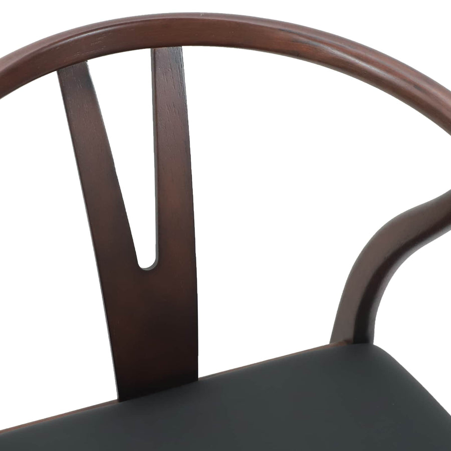 Eetkamerstoel 2 Pcs Massief Rubberhout Lichtbruin en zwart