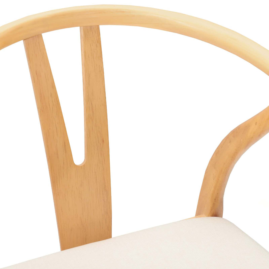 Eetkamerstoel 2 Pcs Massief Rubberhout Natuurlijk en licht
