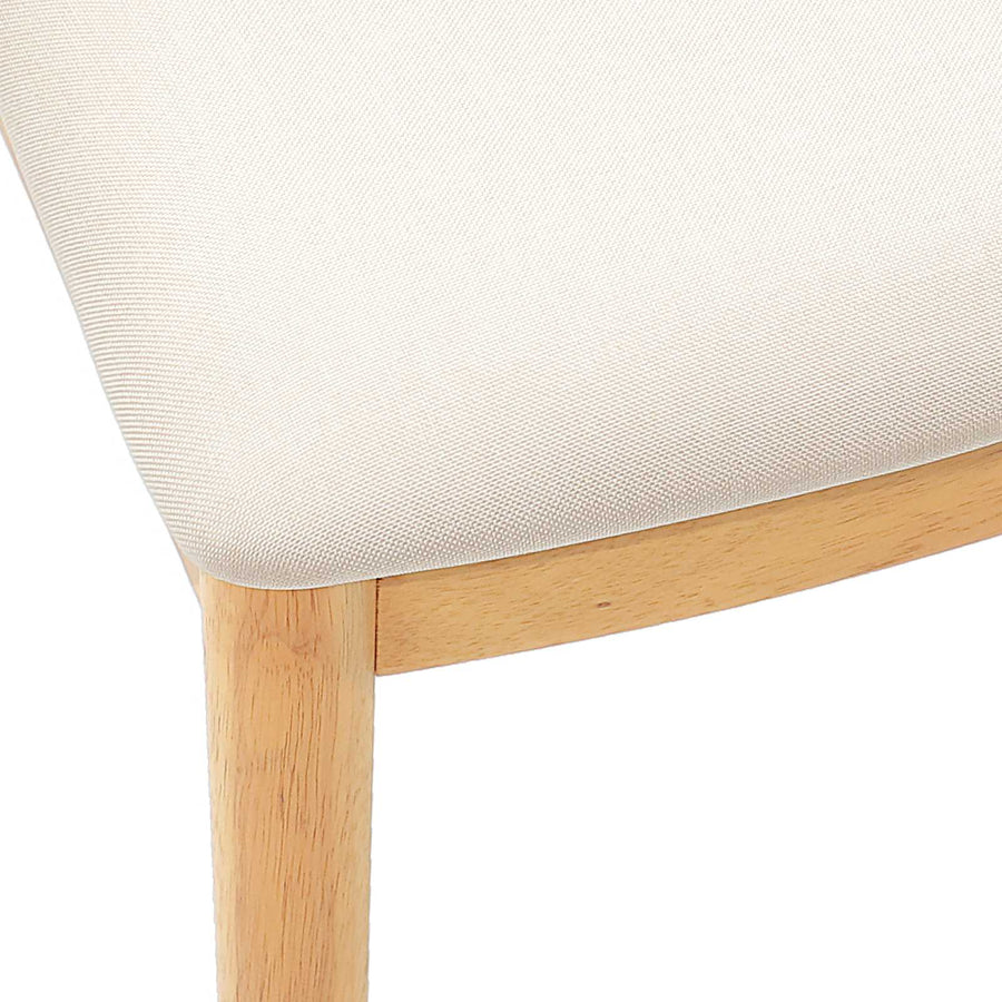 Eetkamerstoel 2 Pcs Massief Rubberhout Natuurlijk en licht