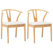 Eetkamerstoel 2 Pcs Massief Rubberhout Natuurlijk en licht