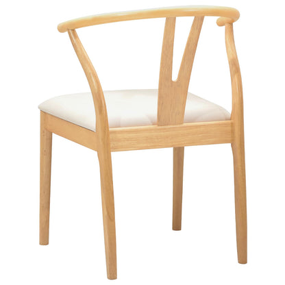 Eetkamerstoel 2 Pcs Massief Rubberhout Natuurlijk en licht