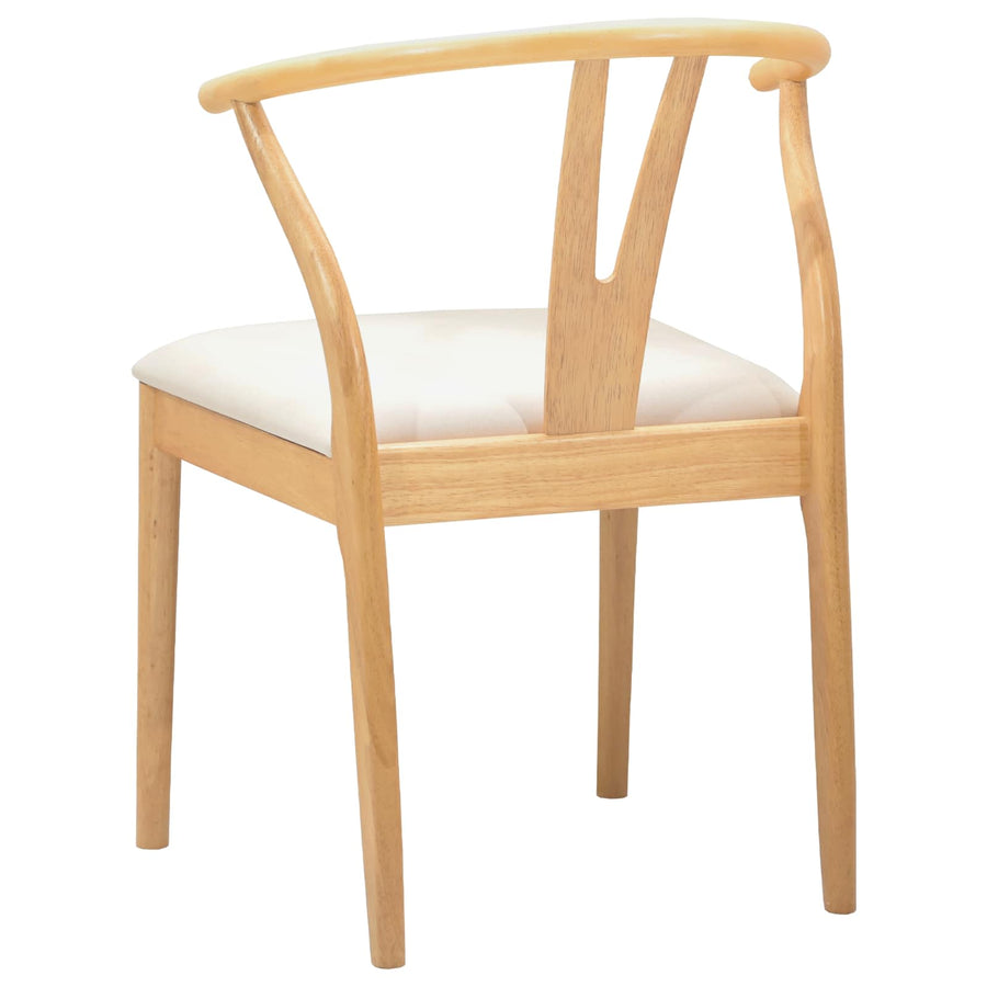 Eetkamerstoel 2 Pcs Massief Rubberhout Natuurlijk en licht