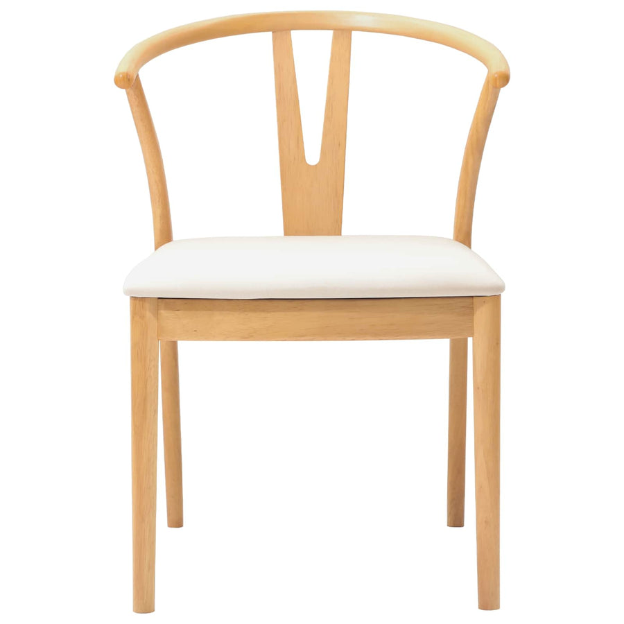 Eetkamerstoel 2 Pcs Massief Rubberhout Natuurlijk en licht