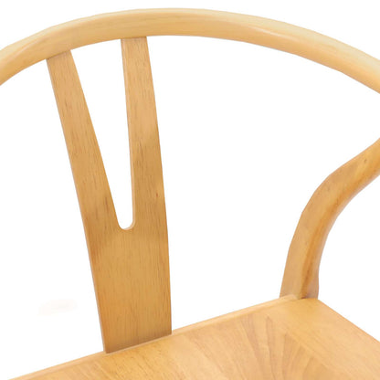 Eetkamerstoel 2 Pcs Massief Rubberhout Naturel