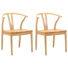 Eetkamerstoel 2 Pcs Massief Rubberhout Naturel