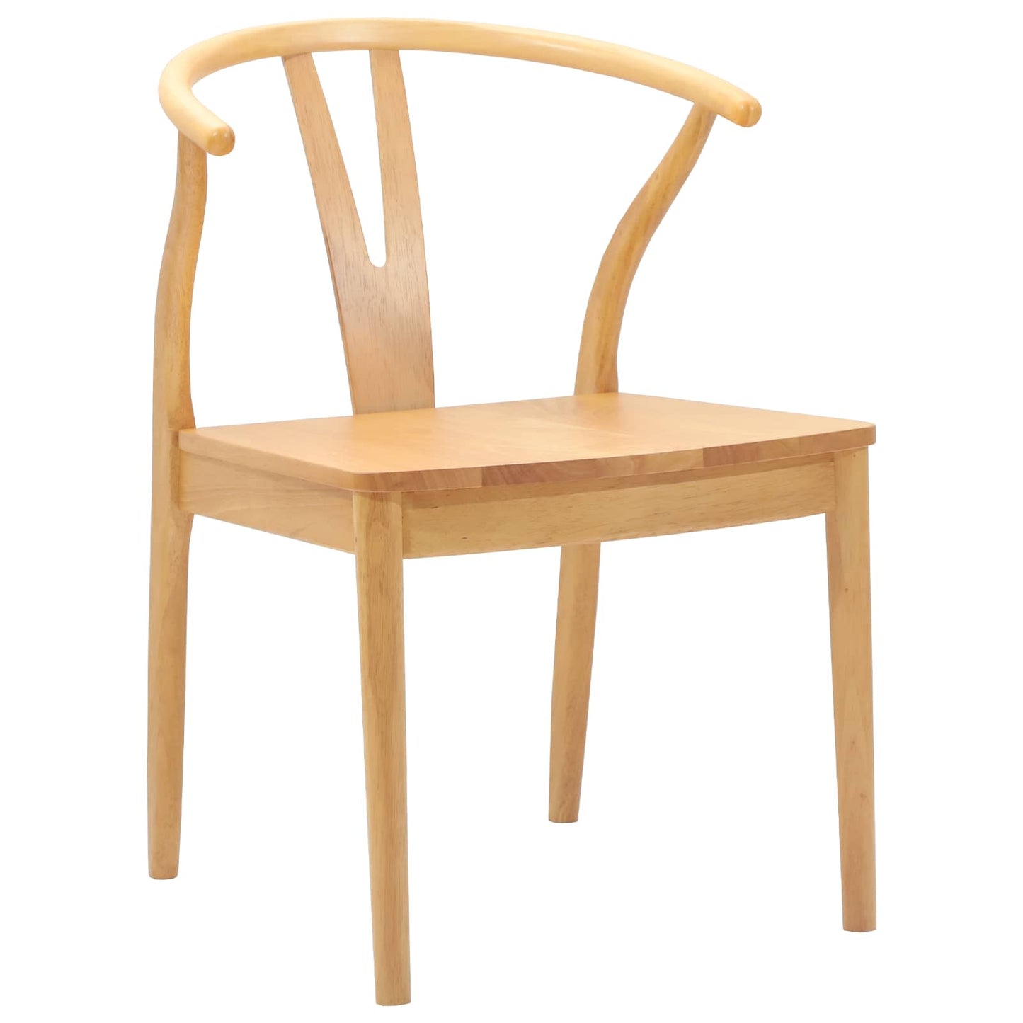 Eetkamerstoel 2 Pcs Massief Rubberhout Naturel