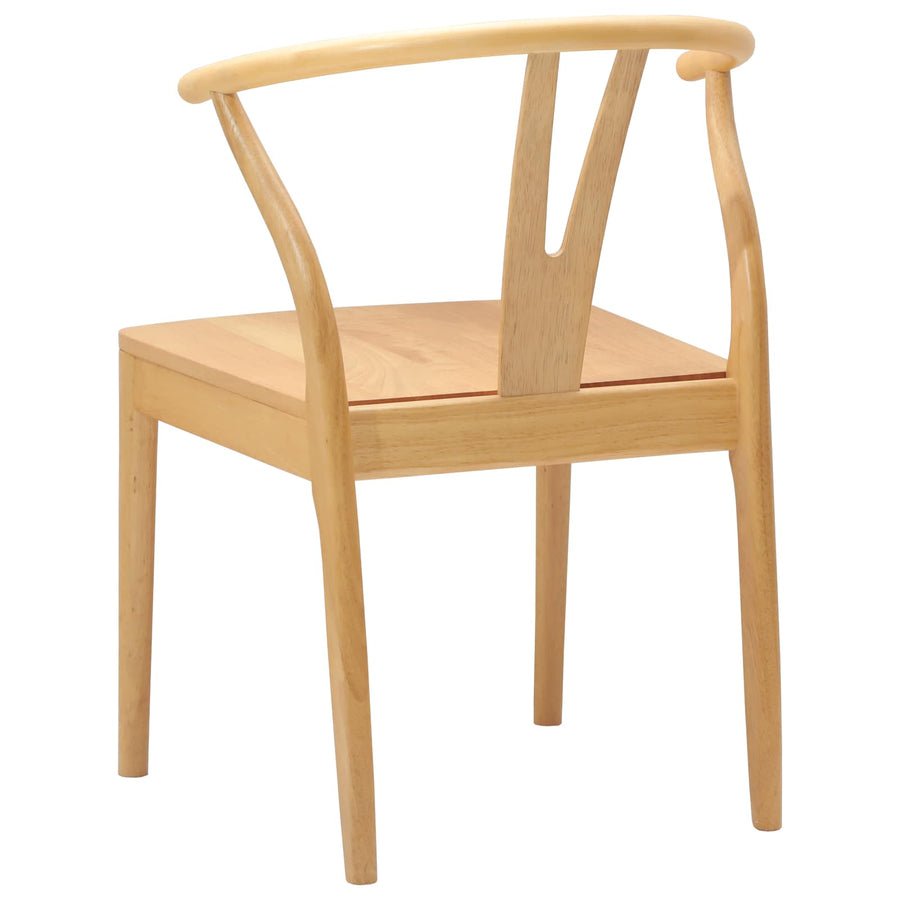 Eetkamerstoel 2 Pcs Massief Rubberhout Naturel