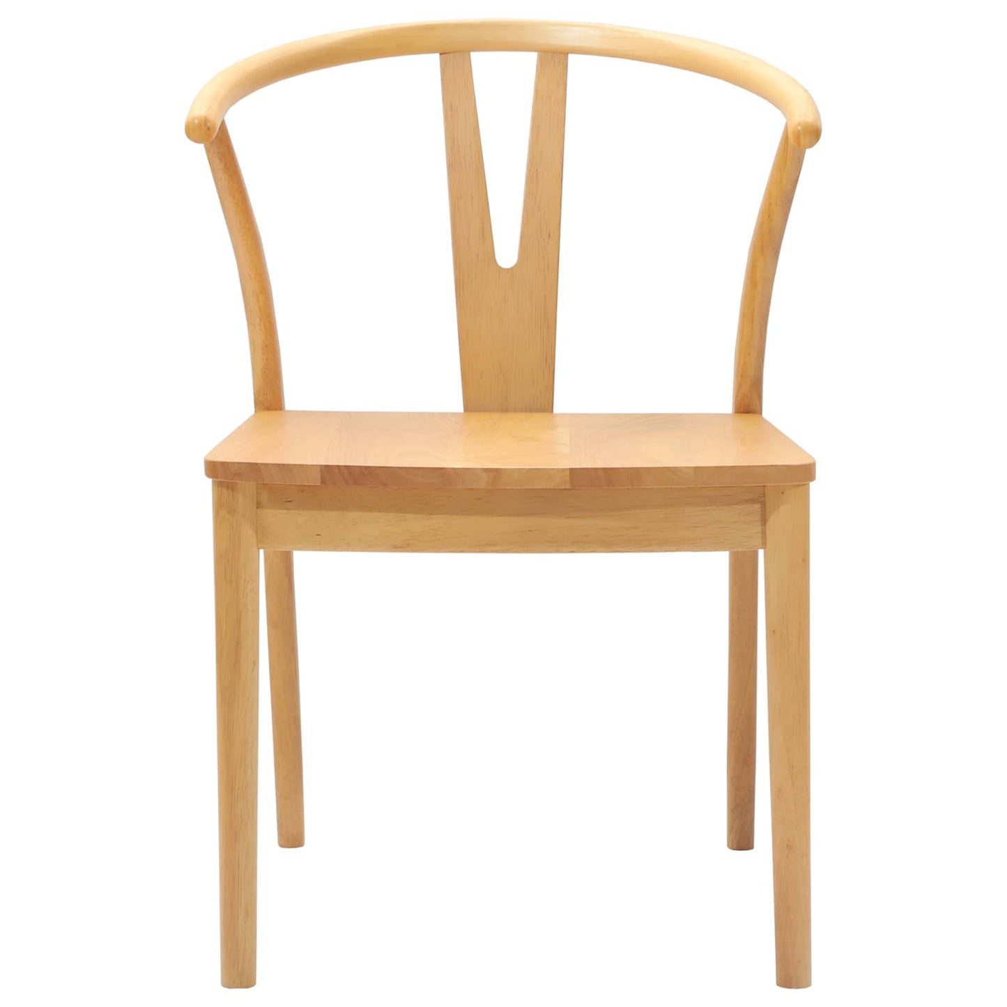 Eetkamerstoel 2 Pcs Massief Rubberhout Naturel
